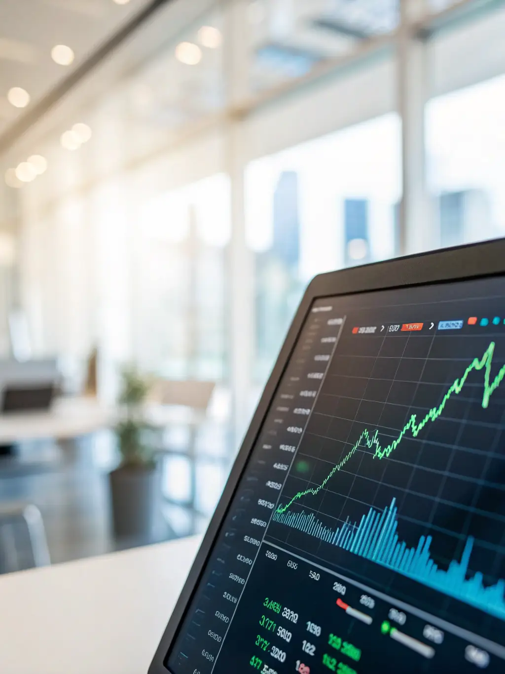 A visual representation of data analytics and financial growth charts, emphasizing Sezzle's data-driven approach to providing effective discount solutions for businesses.